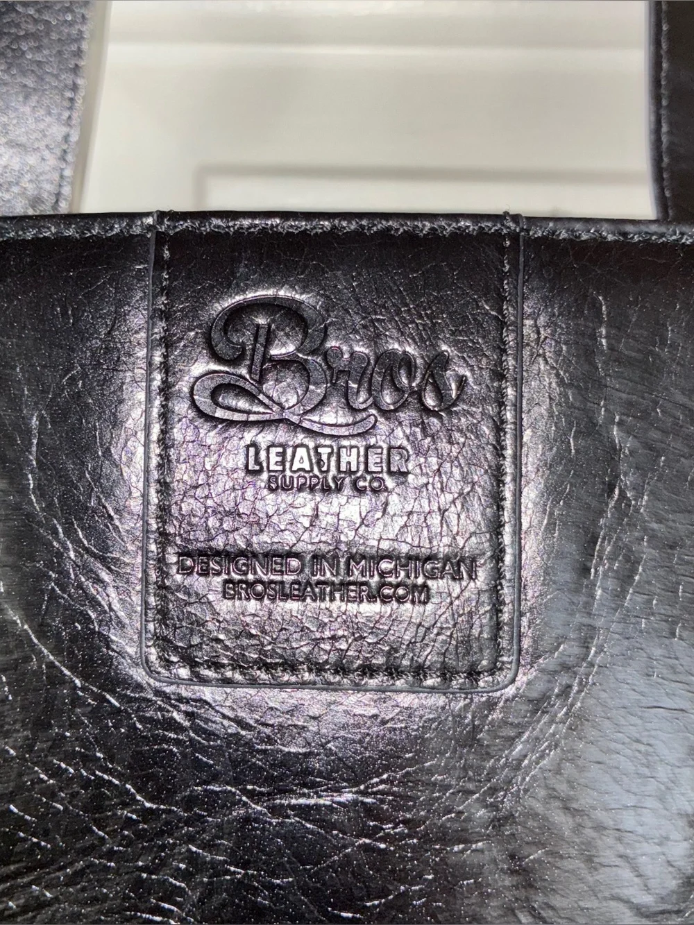 Like New Bros Leather Supply Company Large‎ Black Leather Tote Bag - Classic